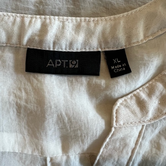 Apt. 9 Light Cream Semi Sheer Button Front Sleeveless Top - Picture 2 of 10